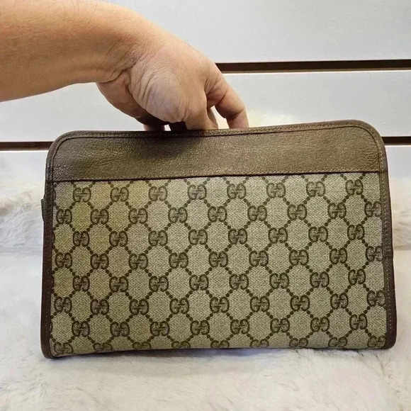 Brown PVC  Monogram Clutch - Picture 6 of 16